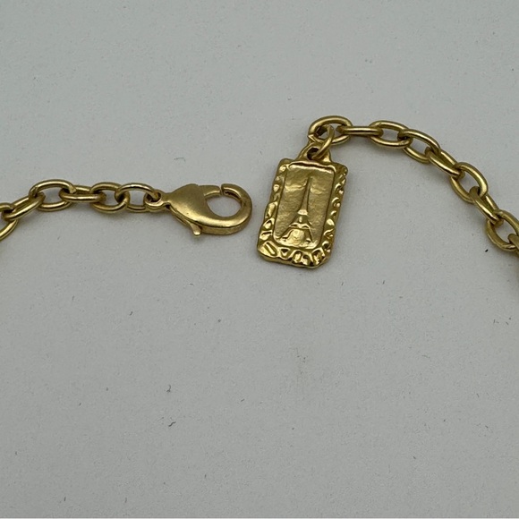 KS Paris Hammered Gold Disc Statement Necklace - Picture 3 of 8